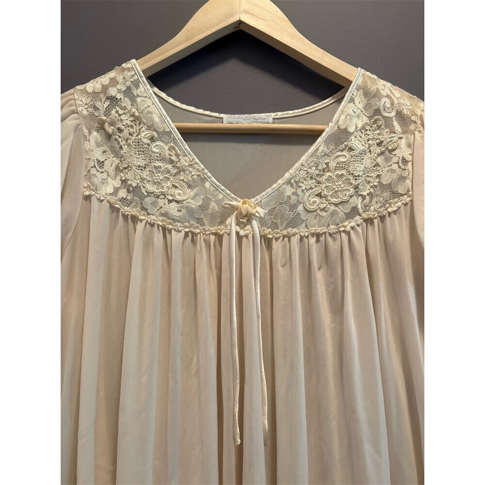 Miss Elaine Vintage Peignoir Nightgown Womens Size S Ivory Lace Romantic - Picture 2 of 8